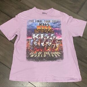 Kiss x CPS Chaps The Final Tour Ever Sequin Lavender T-Shirt - Size Medium